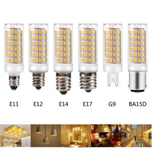 Ampoules LED Ampoule G9 E11 E12 E14 E17 BA15D 9W DC 110V 220V 2835 Unique Dimmable Céramique Remplacer L'halogène Pour ChandelierLED