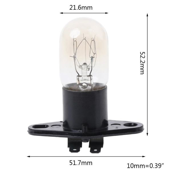 Bombillas LED Horno Microondas Lámpara de luz global Diseño de base de bombilla 250V 2A Reemplazo UniversalLED