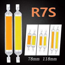 Bulbes LED R7S 78mm 15W 20W High Spotlight puissant 118 mm 30W 40W 50W 110V 220V COB LAB TUBE DE VERRE BALBE REPLACE