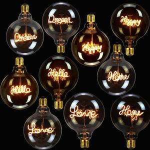 Bollen led vintage gloeilamp big globe alfabet filament 4w dimable 110V 220V edison decoratief gebulgd