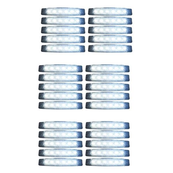 Ampoules pièces 24V queue 6 SMD LED clignotants latéraux feu arrière lumière blanche pour bus/camions/remorques/camions MA565LED