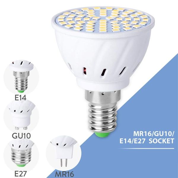 Bombillas Bombilla de lámpara de punto 110V 220V 230V E27 GU10 MR16 Foco SMD2835 48/60/80 LED Luz para cocina Decoración para el hogar Iluminación LED