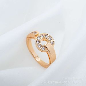 BulgariJewellery hangers hoge versie koperen muntenring voor dames nieuwe diamant ronde cake ring rose goud mosang diamanten transit paar ring
