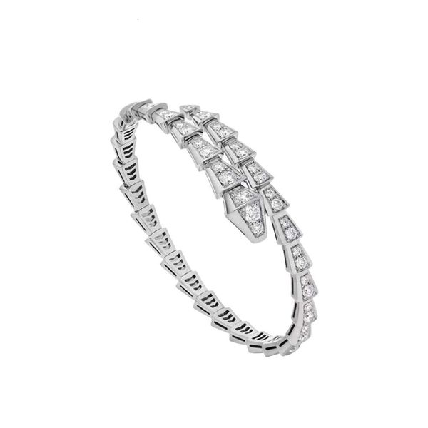 Bulgarilies – Bracelet de styliste de luxe pour femmes, qualité originale, en os de serpent, plein de diamants et personnalisé, or V