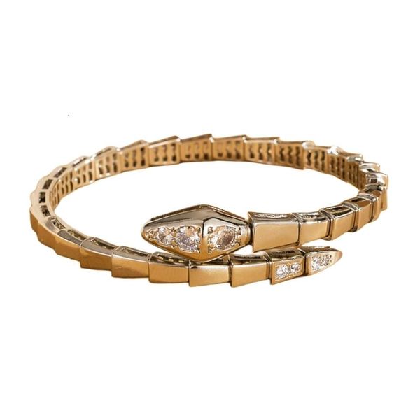 Bulgarilies Pulsera Diseñador Lujo Moda Mujer Calidad Original Champán Oro Serpiente Pulsera Ajustable Diamante Plata Como Regalo De San Valentín