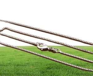 Bulk 1 mm 925 Sterling Silver Box Chains Choker kettingen voor vrouwen Men Sieraden Hanger Making 16 18 20 22 24 inches5719816