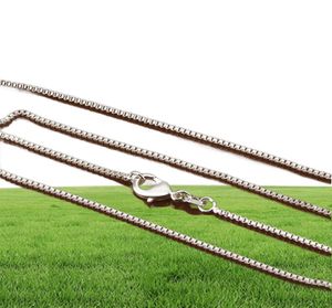 Bulk 1 mm 925 Sterling Silver Box Chains choker kettingen voor vrouwen mannen sieraden hanger maken 16 18 20 22 24 inches785111111111