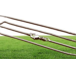 Bulk 1 mm 925 Sterling Silver Box Chains Choker kettingen voor vrouwen mannen sieraden hanger maken 16 18 20 22 24 inches2675836