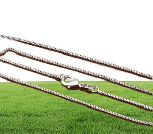 Bulk 1 mm 925 Sterling Silver Box Chains Choker kettingen voor vrouwen Men Sieraden Hanger Making 16 18 20 22 24 inches9561254