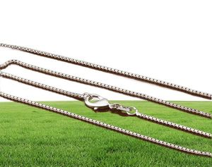 Bulk 1 mm 925 Sterling Silver Box Chains choker kettingen voor vrouwen mannen sieraden hanger maken 16 18 20 22 24 inches5789049