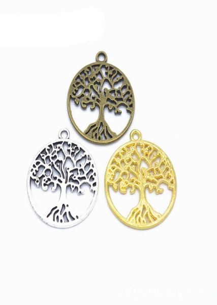 Pendentif à breloques arbre de vie en vrac, 200 pièces, 6 couleurs pour option 2 faces, juste Lovely2927306