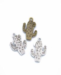 En vrac 200 pcslot nouveau Design Cactus pendentif à breloques 2015mm antique argent antique bronze pour bricolage Craft7614275