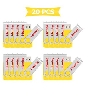 Lot de 20 clés USB pivotantes 4 Go Clés USB haute vitesse en métal pour ordinateur portable, tablette, stylos, stylos, stockage, multicolores