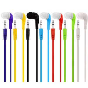 Écouteurs de téléphone portable en vrac 3,5 mm Écouteurs Casque Écouteurs à fil plat de nouilles colorées pour salle de classe, bibliothèques, hôpitaux, musée du théâtre