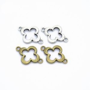 Bulk 500 pcs / lot Clover Quatrefoil Connector Links Charms Silver Bronze Plated 21 15mm Elija su cantidad 199B