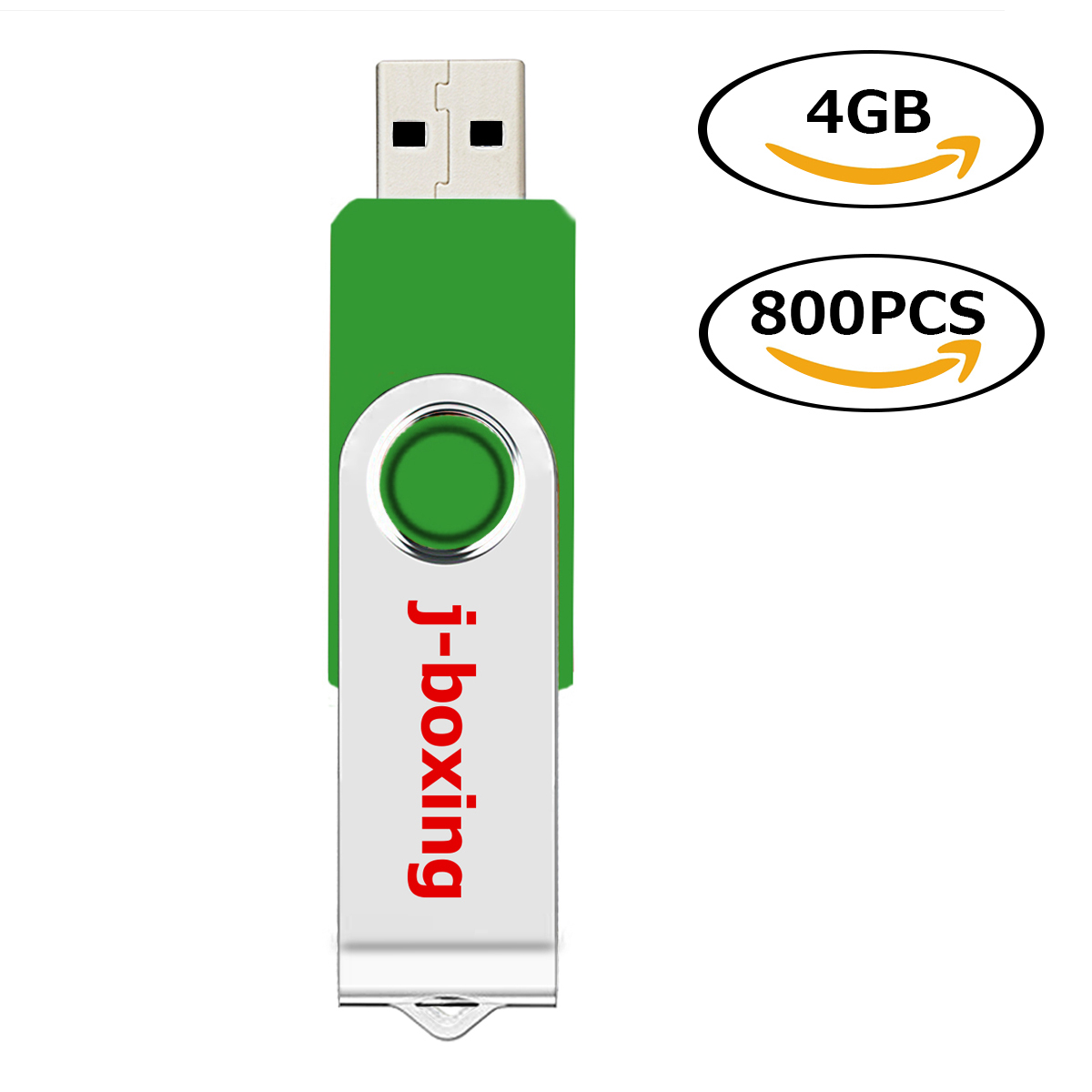 Bulk 800 stcs 4 GB USB Flash drives metaal roterende geheugensticks Swivel USB Penaandrijving Duim opslag LED -indicator voor computer laptop tablet