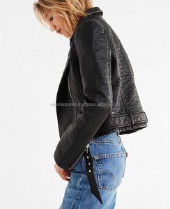 Vestes en cuir d'agneau véritable en peau de mouton pour femmes, conception personnalisée en vrac