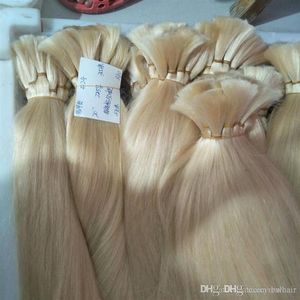 Cheveux en vrac seulement pour les extensions 300 grammes cuticule intacte vrais cheveux humains couleur pure européenne pour la kératine Hair252v