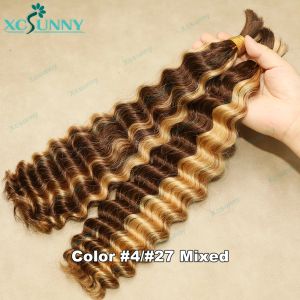 Cabello humano a granel para trenzar el color de las olas profundas 30 Boho Boho Boho Boho Boho Bundles sin trama