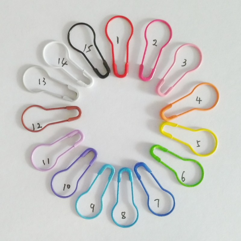 Bulk package Craft 1000 pcs Locking stitch markers safety pins sewing knitting crochet gourd/calabash/pear pin 15 colors