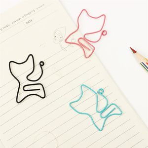 Bulk pakket 200 stks Kat Vorm Metalen Bladwijzer Clip Memo Clip Paperclip Bladwijzer DIY Nieuwigheid Kantoor Leren Stationery2706