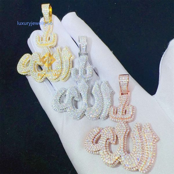 Testeur de diamants, certificat GRA, Stock en vrac, bijoux de feu glacés, collier avec pendentif en diamant Moissanite S925 VVS1