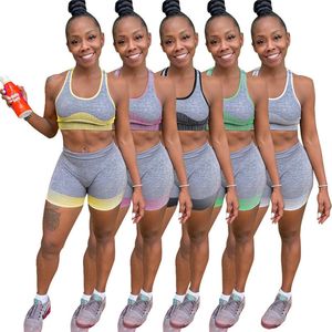 Bulk Zomer Yoga Dames Kleding Trainingspakken Mouwloos Tank Top Shorts Outfits Tweedelige Set Casual Sportkleding Sport Suit Selling Klw6493