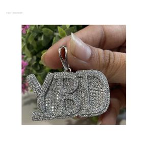 Bulkaanbod Hip Hop Sieraden Heren Iced Out Custom Letter Sterling Sier Moissanite diamanten hanger