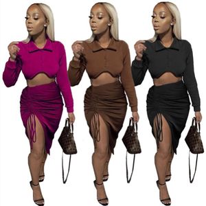 bulk tweedelige jurk dames jurken top + rokken sexy bodycon pak party avond casual sport minidress vrouwen kleding klw7331