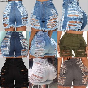 Bulk groothandel gescheurde uitgesneden denim shorts ontwerper dames zomerkleding casual gat jean femme high street outfits