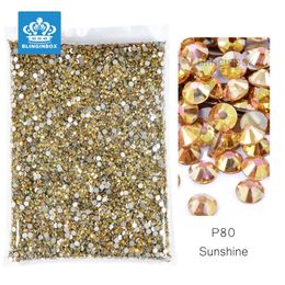 Vente en gros en vrac Sunshine Non fix s Flatback diamant paillettes verre Nail Art cristaux pour ongles robe de mariée 240113