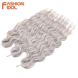 Bulks Anna Hair Synthetic Loose Deep Fraiding Hair s 24 pulgadas Wave Wave Braid Ombre rubia Rubio Crochet cabello rizado 240118