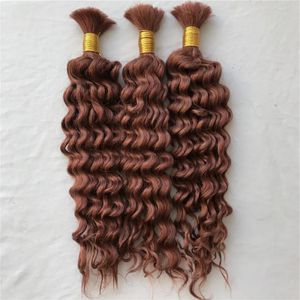 Bulks Deep Wave Bulk Hair Extensions Braziliaans echt haar Geen inslag #33 Bulk echt haar voor vlechten FDshine