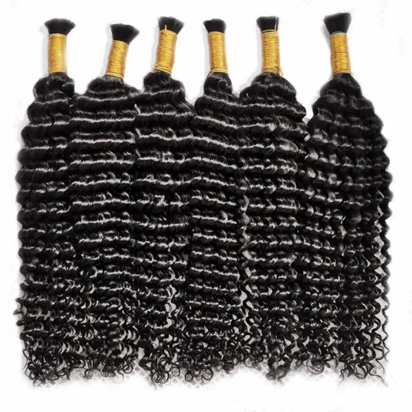 Mèches tressées naturelles Deep Wave, cheveux naturels de haute qualité, couleur noire naturelle, 1428 pouces, 1428 pouces, 100 g/paquet