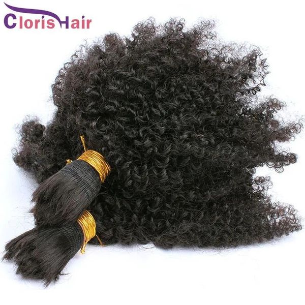 Vrac Péruvien Afro Crépus Bouclés En Vrac Tressage Cheveux Pour En Gros 100% Humain En Vrac Bouclés Extensions De Cheveux Aucun Attachement Cheveux Vison Bundles