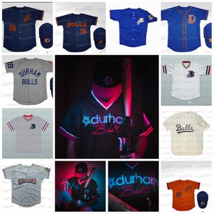 Bull Durham Stranger Things Crash Davis Ebby 'Nuke' LaLoosh Milb Baseball Jersey Personnalisé Tout Numéro Et Nom Tous Cousus