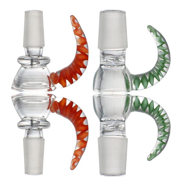 Bols à fumer en verre de corne de taureau glissent avec poignée courbée filtre Banger cire à ongles herbe sèche tabac coloré épais joints de bol 10mm 14mm 18mm mâle pour narguilé Bong conduite d'eau