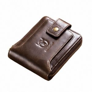 Bullcaptain Brand Men's's's Greil En cuir Purse Male RFID portefeuille multifuncti sac de rangement de monnaie porte-cartes portefeuille Y10U # #