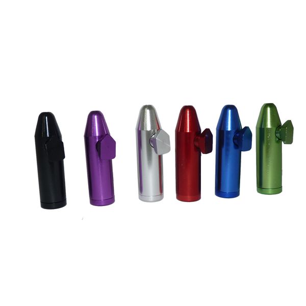 Bullet Rocket Shaped Snuff Bottle pipe Snorter Sniff Dispenser Hauteur Aluminium Métal Nasal Endurable Pour Tabac Cigarette Fumer