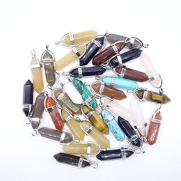 Bullet vorm opaal steen hanger echte amethist natuurlijke kristallen quartz genezingspunt chakra kraal edelsteen voor kettingen ketting sieraden