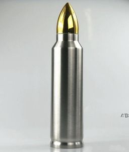 Bullet Shape Thermos 500ml Isolatie Cup Rvs Vacuüm Waterfles Militaire Missile Cup koffiemok Drinkwaren Zee Schip RRB13265