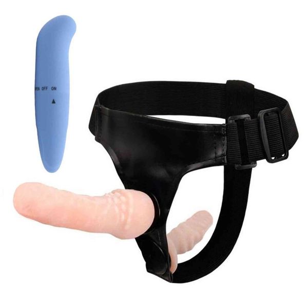 Vibrateurs vaginaux à balles pour femmes, sangle sur Double gode réaliste, jouets sexuels, lesbiennes érotiques pour adultes, Shop334H