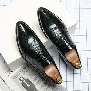 Bullock, zapatos de vestir para hombre, lujo en relieve, italiano, Oxford, punta de ala, con cordones, vestido de oficina para boda, diario, informal, de talla grande 38-48