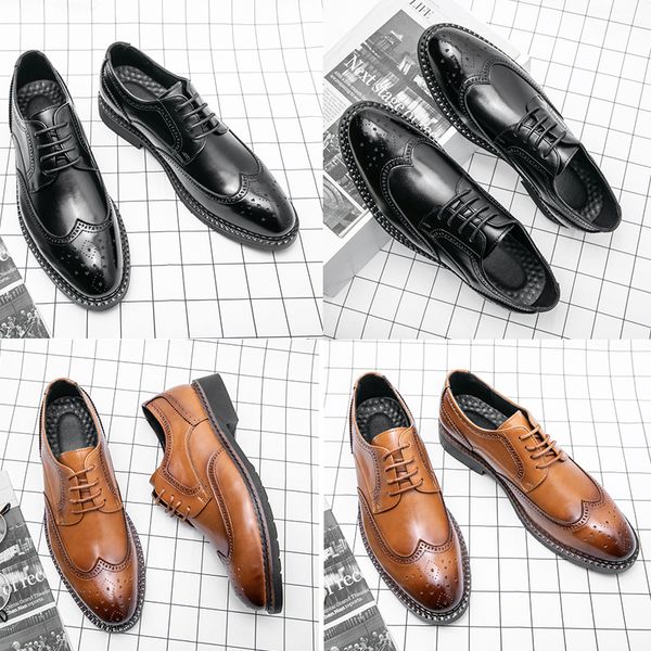 Bullock chaussures habillées pour hommes luxe italien Oxford mode bout d'aile noir à lacets robe de bureau de mariage décontracté grande taille 38-45