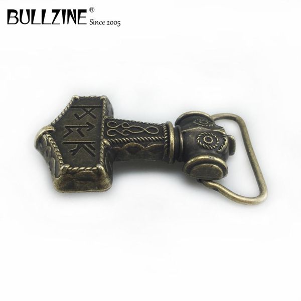 Bullzine mjolnir ceinture boucle thorhammer viking ceinture boucle musicale boucle ceinture FP-03721 pour la courroie de courroie de largeur 4 cm Expédition