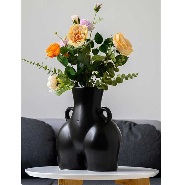 Bum arts girl girl cot pot pot de bureau résine moderne bureau salon maison décoration arrangement fleur vases cadeau aa7