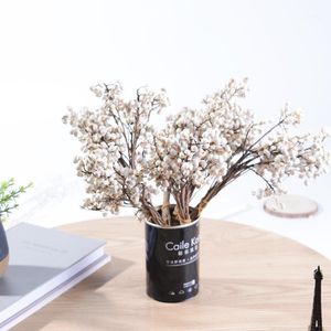 Bouquet de baies de suif naturelles en plastique, branche blanche séchée pour la maison, mariage, noël, accessoires de noyau de fleurs, fausse plante1