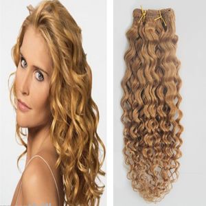 Bundles # 27 faisceaux de cheveux humains fraise blonde tissant 100g faisceaux de tissage de cheveux brésiliens double qualité de trame, cheveux bouclés crépus brésiliens