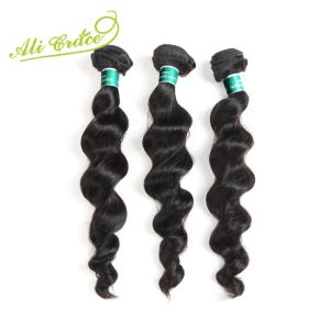 Bundels Ali Grace Hair 3 Bundels Maleisische losgolf haar 1028inch Natuurlijke kleur 100% Remy Human Hair Weave Bundels