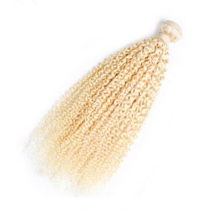 Bundels Braziliaanse blonde # 613 kinky krullend haar 100% menselijk haar weven 10 '' - 30''-inches één platina bundels Remy Hair 100g